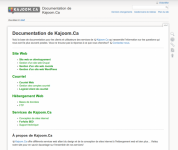 Page d'accueil de notre Base de documentation en ligne sur wiki.kajoom.ca
